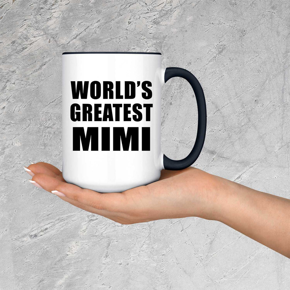 World's Greatest Mimi - 15oz Accent Mug Black