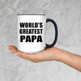 World's Greatest Papa (Grandpa) - 15oz Accent Mug Black