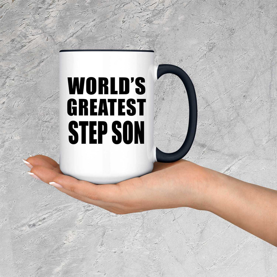 World's Greatest Step Son - 15oz Accent Mug Black