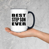 Best Step Son Ever - 15oz Accent Mug Black