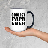 Coolest Papa (Grandpa) Ever - 15oz Accent Mug Black