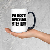 Most Awesome Father In Law - 15oz Accent Mug Black