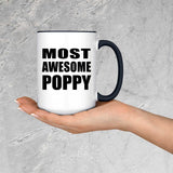 Most Awesome Poppy - 15oz Accent Mug Black