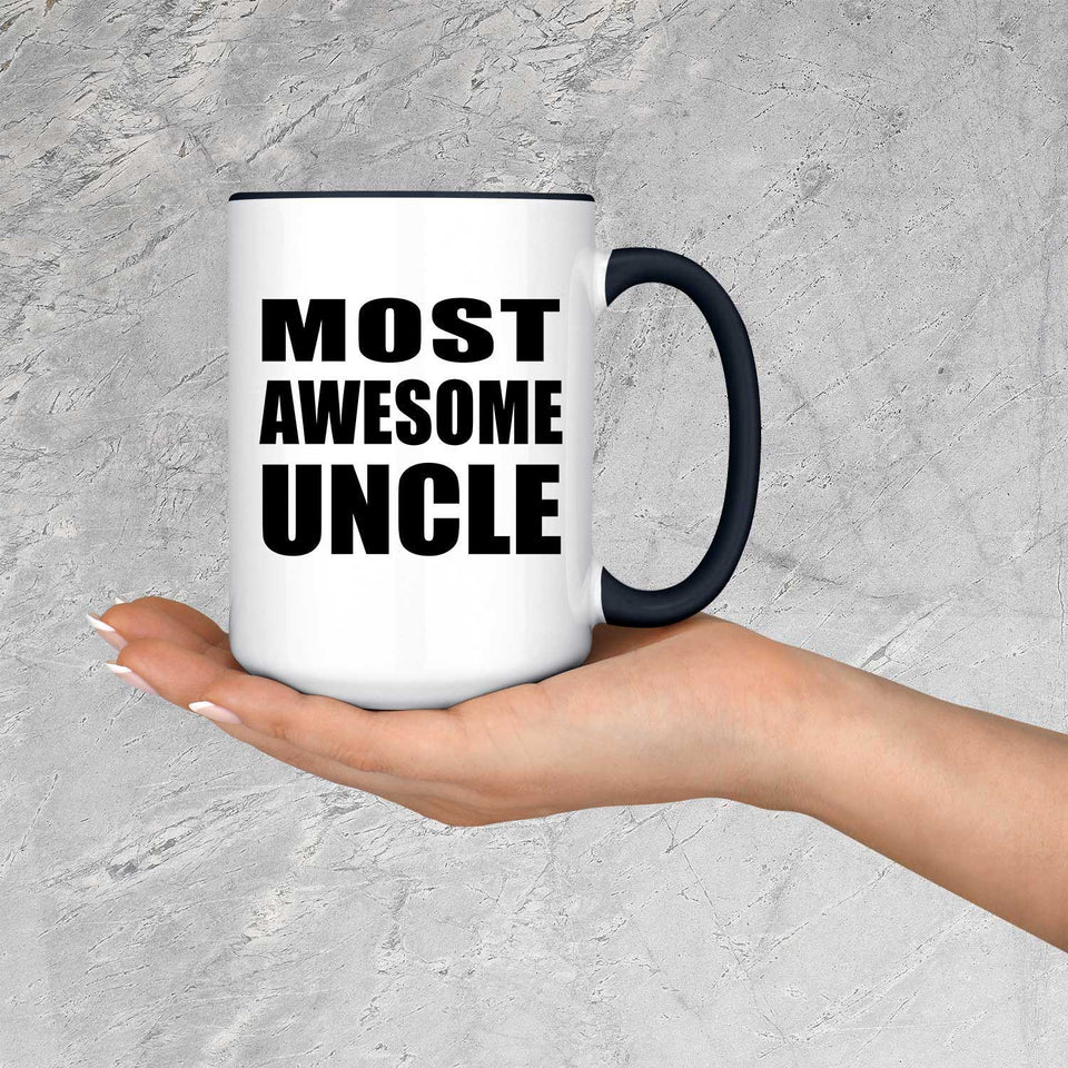 Most Awesome Uncle - 15oz Accent Mug Black