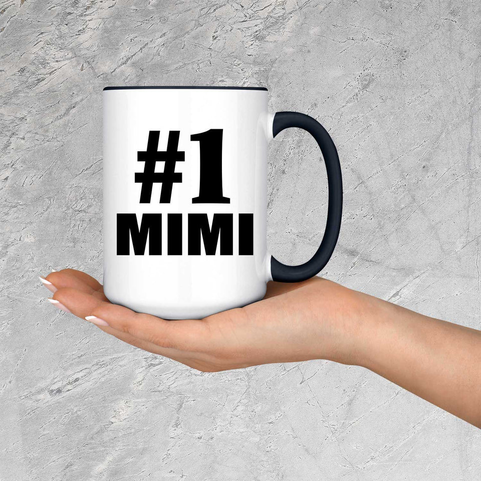 Number One #1 Mimi - 15oz Accent Mug Black