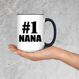 Number One #1 Nana - 15oz Accent Mug Black