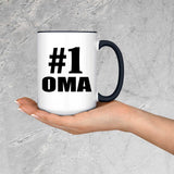Number One #1 Oma - 15oz Accent Mug Black