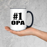 Number One #1 Opa - 15oz Accent Mug Black