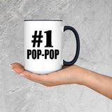 Number One #1 Pop-Pop - 15oz Accent Mug Black