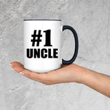 Number One #1 Uncle - 15oz Accent Mug Black