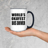 World's Okayest Bus Driver - 15oz Accent Mug Black