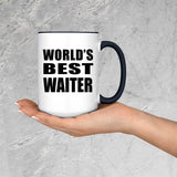 World's Best Waiter - 15oz Accent Mug Black