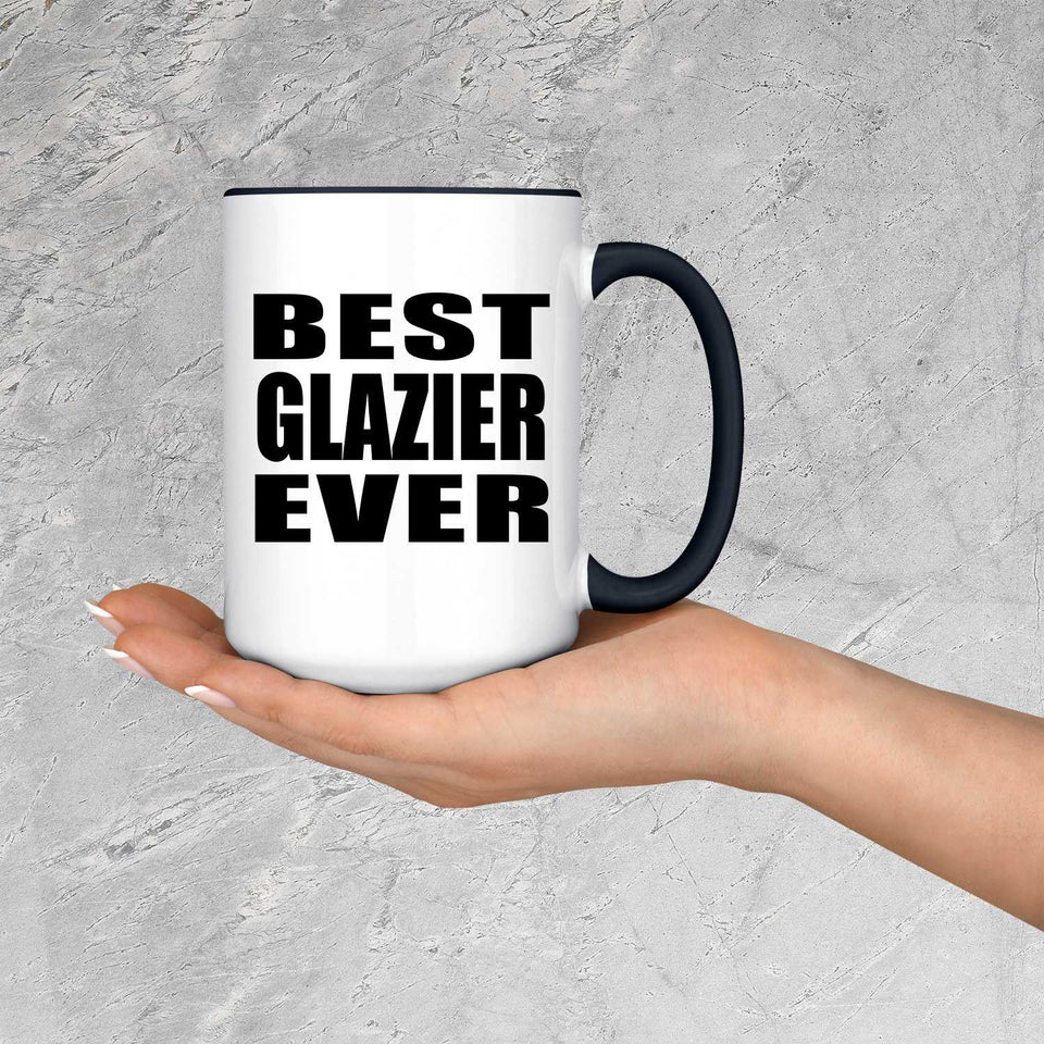 Best Glazier Ever - 15oz Accent Mug Black