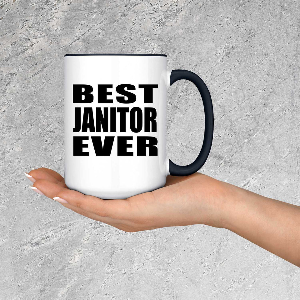 Best Janitor Ever - 15oz Accent Mug Black