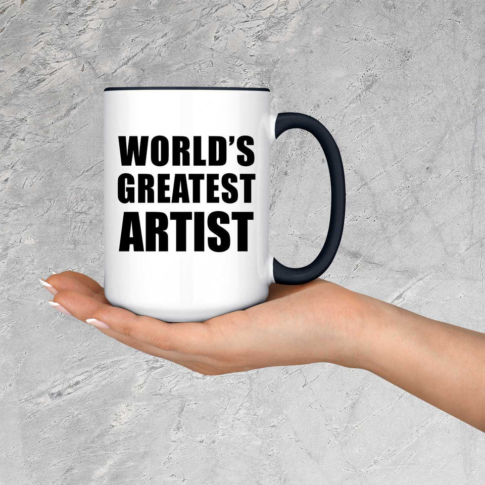 World's Greatest Artist - 15oz Accent Mug Black