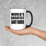 World's Greatest Dairy Farmer - 15oz Accent Mug Black