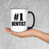 Number One #1 Dentist - 15oz Accent Mug Black
