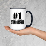 Number One #1 Stenographer - 15oz Accent Mug Black