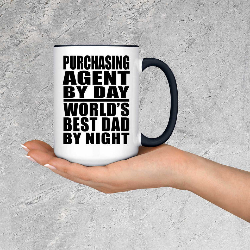 Purchasing Agent By Day World's Best Dad By Night - 15oz Accent Mug Black
