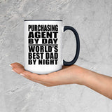 Purchasing Agent By Day World's Best Dad By Night - 15oz Accent Mug Black