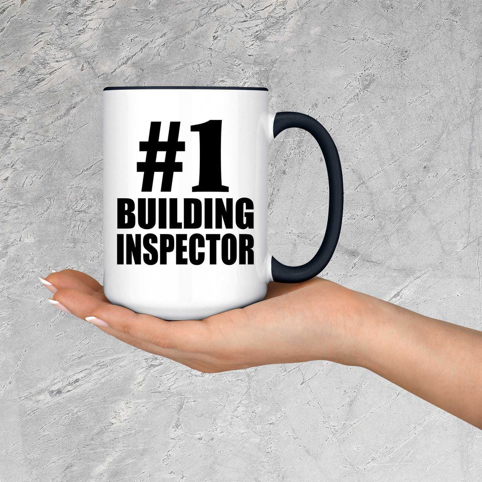 Number One #1 Building Inspector - 15oz Accent Mug Black
