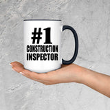 Number One #1 Construction Inspector - 15oz Accent Mug Black