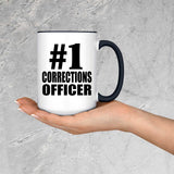 Number One #1 Corrections Officer - 15oz Accent Mug Black