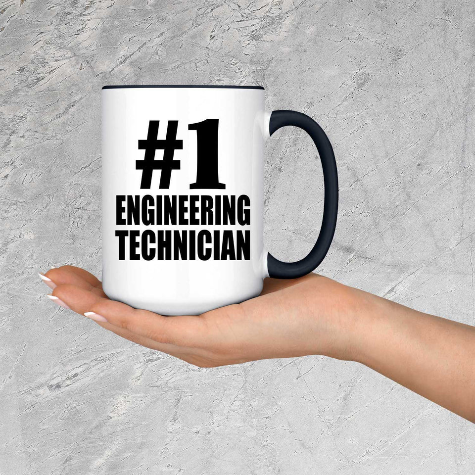 Number One #1 Engineering Technician - 15oz Accent Mug Black