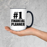 Number One #1 Financial Planner - 15oz Accent Mug Black