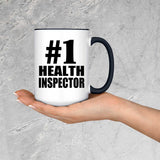 Number One #1 Health Inspector - 15oz Accent Mug Black