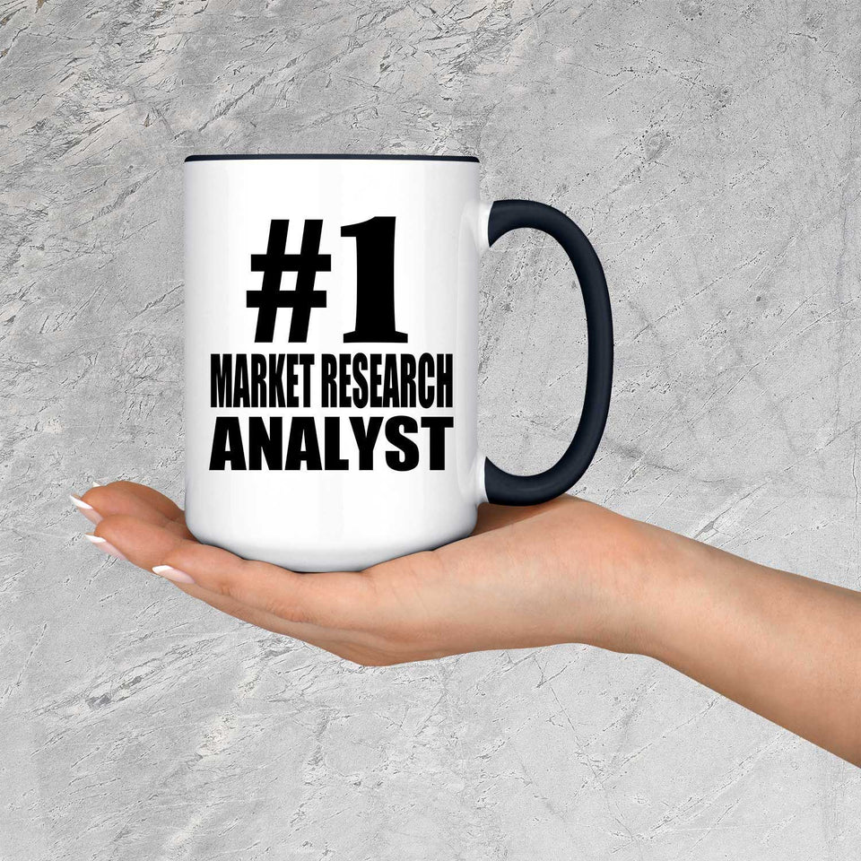 Number One #1 Market Research Analyst - 15oz Accent Mug Black