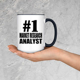 Number One #1 Market Research Analyst - 15oz Accent Mug Black