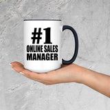 Number One #1 Online Sales Manager - 15oz Accent Mug Black