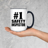 Number One #1 Safety Inspector - 15oz Accent Mug Black