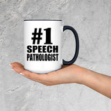 Number One #1 Speech Pathologist - 15oz Accent Mug Black