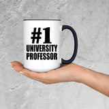 Number One #1 University Professor - 15oz Accent Mug Black