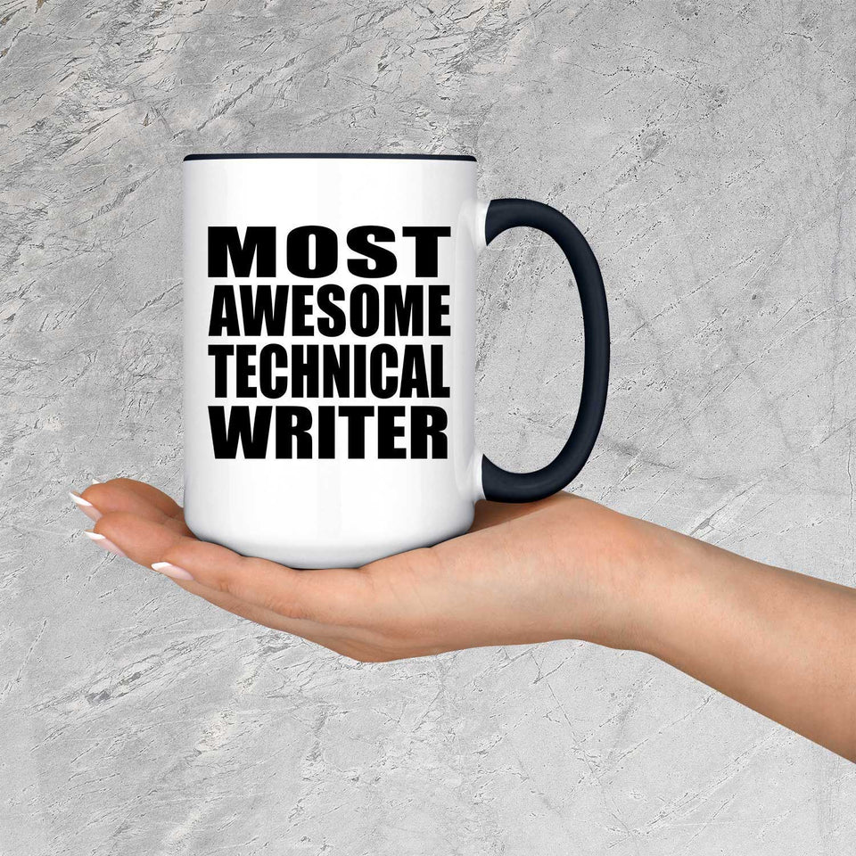 Most Awesome Technical Writer - 15oz Accent Mug Black