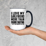 I Love My Girlfriend More Than Figure Skating - 15oz Accent Mug Black