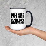 All I Need Is Love And My Azawakh - 15oz Accent Mug Black