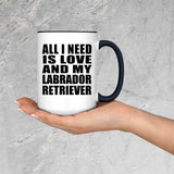 All I Need Is Love And My Labrador Retriever - 15oz Accent Mug Black