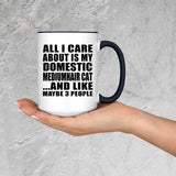 All I Care About Is My Domestic Mediumhair Cat - 15oz Accent Mug Black