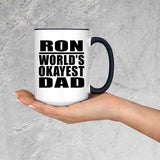 Ron World's Okayest Dad - 15oz Accent Mug Black