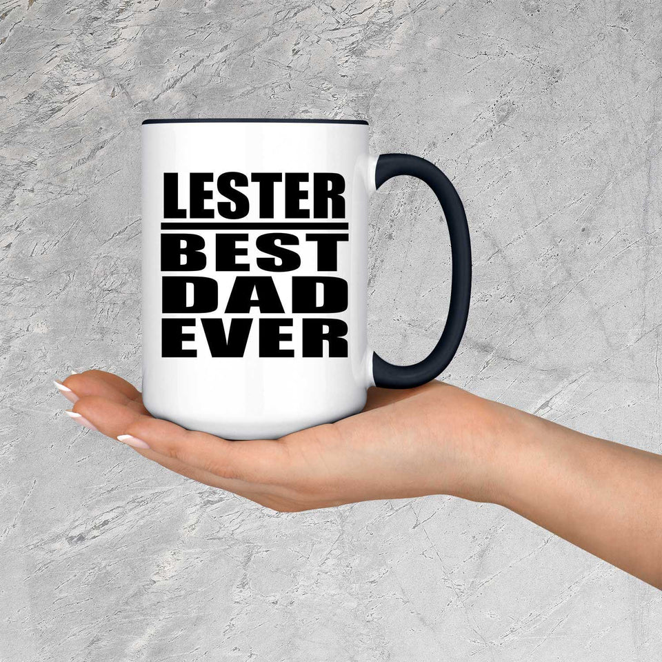 Lester Best Dad Ever - 15oz Accent Mug Black