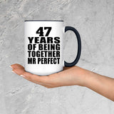 47th Anniversary 47 Years Of Being Mr Perfect - 15oz Accent Mug Black