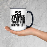 55th Anniversary 55 Years Of Being Mr Perfect - 15oz Accent Mug Black