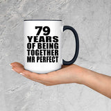 79th Anniversary 79 Years Of Being Mr Perfect - 15oz Accent Mug Black