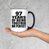 97th Anniversary 97 Years Of Being Mr Perfect - 15oz Accent Mug Black