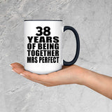 38th Anniversary 38 Years Of Being Mrs Perfect - 15oz Accent Mug Black