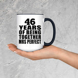 46th Anniversary 46 Years Of Being Mrs Perfect - 15oz Accent Mug Black