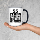 55th Anniversary 55 Years Of Being Mrs Perfect - 15oz Accent Mug Black